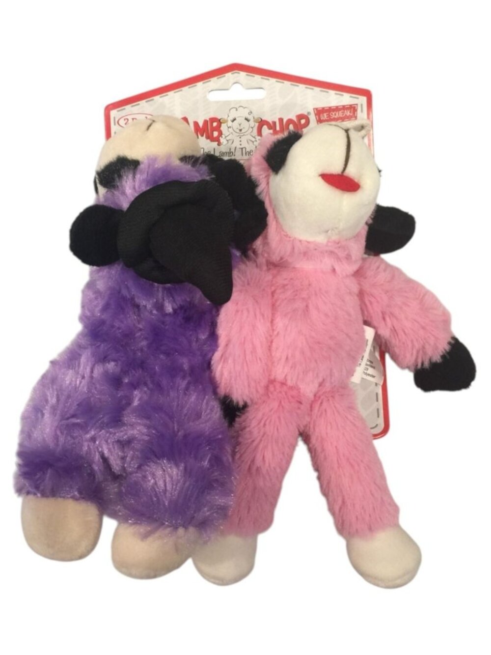 Lamb Chop 7 1/2" Lilac Witch Floppy Pink Fluffy Plush Squeak Dog Toy